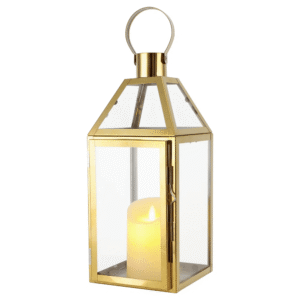 Aldo Gold Metal Tabletop Lantern