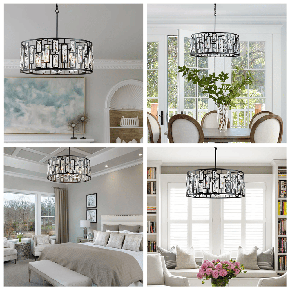 Bolton Crystal in Black Dimmable & Adjustable Height Pendant Light - Image 3